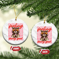 Feeling Berry Good Ceramic Ornament Funny Raccoon Strawberry Summer Vibes
