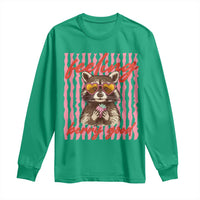 Feeling Berry Good Long Sleeve Shirt Funny Raccoon Strawberry Summer Vibes