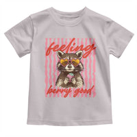 Feeling Berry Good Toddler T Shirt Funny Raccoon Strawberry Summer Vibes