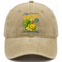 That's Bananas Washed Cotton Baseball Cap Funny Banana Summer Fruit Food Pun