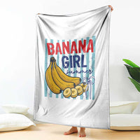 Banana Girl Summer Throw Blanket Summer Fruit Beach Vacation