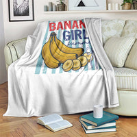 Banana Girl Summer Throw Blanket Summer Fruit Beach Vacation