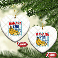 Banana Girl Summer Ceramic Ornament Summer Fruit Beach Vacation