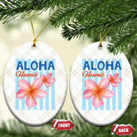 Aloha Hawaii Ceramic Ornament Hibiscus Flower Tropical Beach Vacation