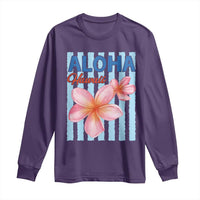 Aloha Hawaii Long Sleeve Shirt Hibiscus Flower Tropical Beach Vacation