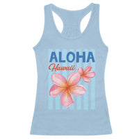 Aloha Hawaii Racerback Tank Top Hibiscus Flower Tropical Beach Vacation