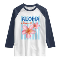 Aloha Hawaii Raglan Shirt Hibiscus Flower Tropical Beach Vacation