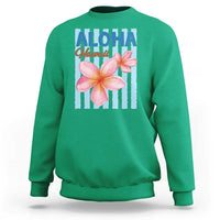 Aloha Hawaii Sweatshirt Hibiscus Flower Tropical Beach Vacation