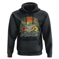Aloha Hawaii Summer Hoodie Vintage Tropical Beach Graphic