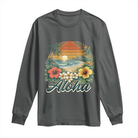 Aloha Hawaii Summer Long Sleeve Shirt Vintage Tropical Beach Graphic