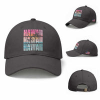 Hawaii Summer Vacation Baseball Cap Vintage Tropical Beach Graphic