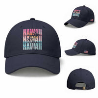 Hawaii Summer Vacation Baseball Cap Vintage Tropical Beach Graphic
