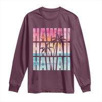 Hawaii Summer Vacation Long Sleeve Shirt Vintage Tropical Beach Graphic