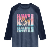 Hawaii Summer Vacation Raglan Shirt Vintage Tropical Beach Graphic