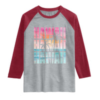 Hawaii Summer Vacation Raglan Shirt Vintage Tropical Beach Graphic