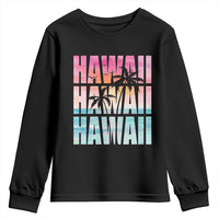 Hawaii Summer Vacation Youth Sweatshirt Vintage Tropical Beach Graphic