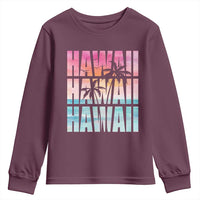 Hawaii Summer Vacation Youth Sweatshirt Vintage Tropical Beach Graphic