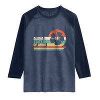 Aloha State Of Mind Raglan Shirt Tropical Hibiscus Floral