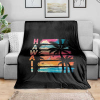Vintage Hawaii Tropical Beach Vacation Throw Blanket