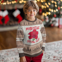 Hibiscus Flower Ugly Christmas Sweater Aloha Hawaii Tropical Beach Vacation
