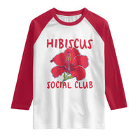 Hibiscus Flower Raglan Shirt Aloha Hawaii Tropical Beach Vacation