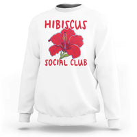Hibiscus Flower Sweatshirt Aloha Hawaii Tropical Beach Vacation