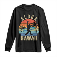Funny Bigfoot Aloha Hawaiian Surfing Long Sleeve Shirt Tropical Beach Surfer Gift