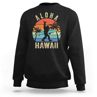 Funny Bigfoot Aloha Hawaiian Surfing Sweatshirt Tropical Beach Surfer Gift