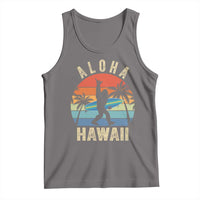 Funny Bigfoot Aloha Hawaiian Surfing Tank Top Tropical Beach Surfer Gift