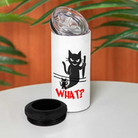 Murder Cat What 4 in 1 Can Cooler Tumbler Funny Black Kitty Holding Knife Meme