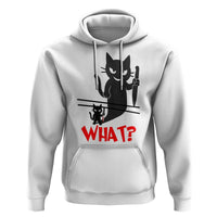 Murder Cat What Hoodie Funny Black Kitty Holding Knife Meme - Wonder Print Shop