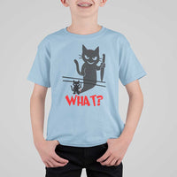Murder Cat What T Shirt For Kid Funny Black Kitty Holding Knife Meme - Wonder Print Shop