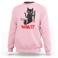 Murder Cat What Sweatshirt Funny Black Kitty Holding Knife Meme - Wonder Print Shop