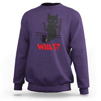 Murder Cat What Sweatshirt Funny Black Kitty Holding Knife Meme - Wonder Print Shop