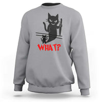 Murder Cat What Sweatshirt Funny Black Kitty Holding Knife Meme - Wonder Print Shop