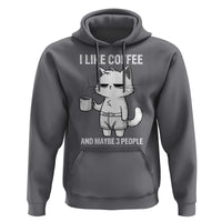 I Like Coffee And Maybe Three People Hoodie Funny Cat Coffee Lover - Wonder Print Shop