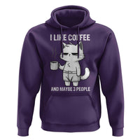 I Like Coffee And Maybe Three People Hoodie Funny Cat Coffee Lover - Wonder Print Shop