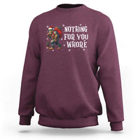 Funny Bigfoot Santa Christmas Sweatshirt Nothing For You Whore Merry Squatchmas - Wonder Print Shop