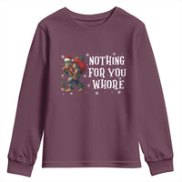 Funny Bigfoot Santa Christmas Youth Sweatshirt Nothing For You Whore Merry Squatchmas - Wonder Print Shop