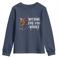 Funny Bigfoot Santa Christmas Youth Sweatshirt Nothing For You Whore Merry Squatchmas - Wonder Print Shop