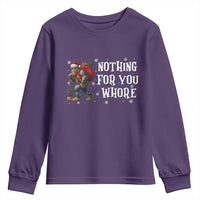 Funny Bigfoot Santa Christmas Youth Sweatshirt Nothing For You Whore Merry Squatchmas - Wonder Print Shop