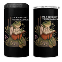 Cute Frog Reading 4 in 1 Can Cooler Tumbler It Is A Good Day To Read A Book