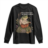 Cute Frog Reading Long Sleeve Shirt It Is A Good Day To Read A Book - Wonder Print Shop