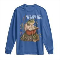 Cute Frog Reading Long Sleeve Shirt It Is A Good Day To Read A Book - Wonder Print Shop