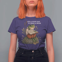 Cute Frog Reading T Shirt For Women It Is A Good Day To Read A Book - Wonder Print Shop