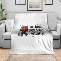 Funny Bigfoot Christmas Throw Blanket Nothing For You Whore Sasquatch - Wonder Print Shop