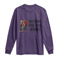 Funny Bigfoot Christmas Long Sleeve Shirt Nothing For You Whore Sasquatch - Wonder Print Shop