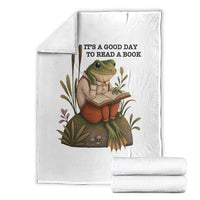 Frog Classic Books Throw Blanket It Is A Good Day To Read A Book - Wonder Print Shop