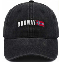 Norwegian Pride Flag Norway Great Gift Washed Cotton Baseball Cap