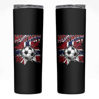 Norway Soccer Fan Skinny Tumbler Norwegian Football Supporter Fan Gift